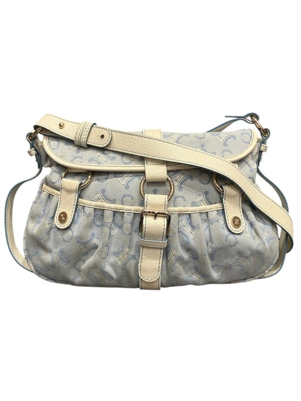 Celine C Macadam Shoulder Bag Canvas Leather